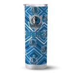 personalized dallas mavericks zipper leopard blue skinny tumbler best selling 1.webp