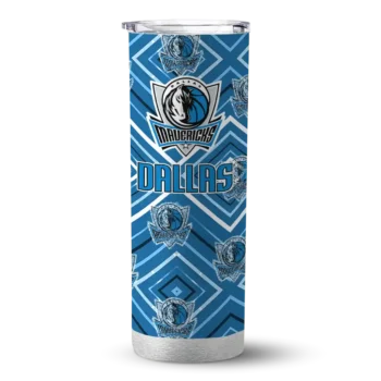 personalized dallas mavericks zipper leopard blue skinny tumbler best selling 1.webp