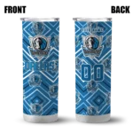 personalized dallas mavericks zipper leopard blue skinny tumbler best selling 1.webp