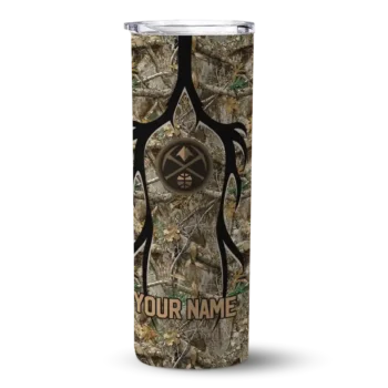 personalized denver nuggets antler flow camo skinny tumbler best selling 1.webp