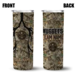 personalized denver nuggets antler flow camo skinny tumbler best selling 1.webp