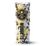 personalized denver nuggets claw marks blue white skinny tumbler best selling 1.webp