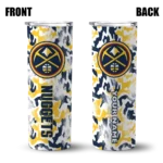 personalized denver nuggets claw marks blue white skinny tumbler best selling 1.webp