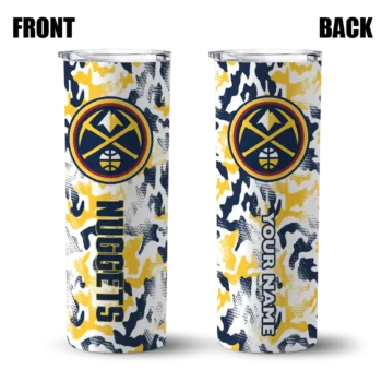 personalized denver nuggets claw marks blue white skinny tumbler fashion forward.webp