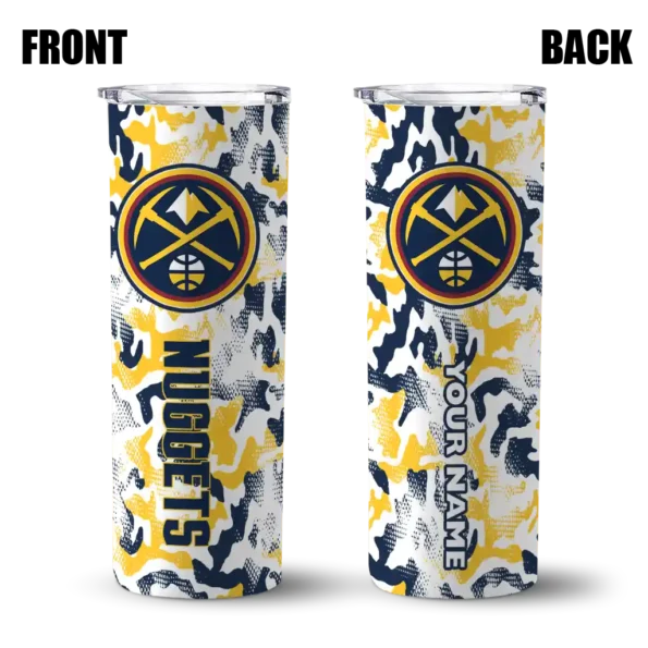 personalized denver nuggets claw marks blue white skinny tumbler fashion forward.webp