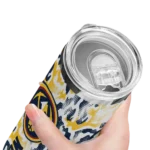 personalized denver nuggets claw marks blue white skinny tumbler best selling 1.webp