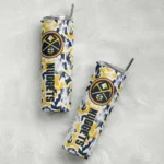 personalized denver nuggets claw marks blue white skinny tumbler best selling 1.webp