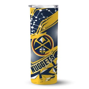 personalized denver nuggets helmet clash blue skinny tumbler best selling 2.webp