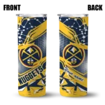 personalized denver nuggets helmet clash blue skinny tumbler best selling 1.webp