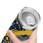 personalized denver nuggets helmet clash blue skinny tumbler best selling 1.webp