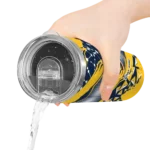 personalized denver nuggets helmet clash blue skinny tumbler best selling 1.webp