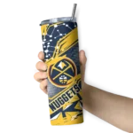 personalized denver nuggets helmet clash blue skinny tumbler best selling 1.webp