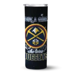 personalized denver nuggets rose romance blue black skinny tumbler best selling 1.webp