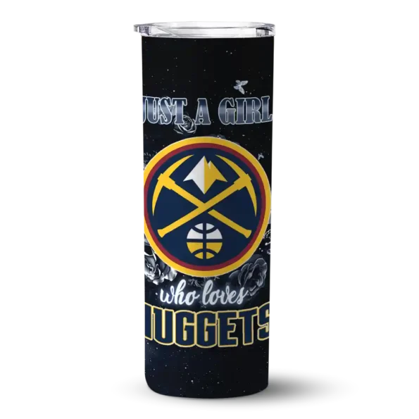 personalized denver nuggets rose romance blue black skinny tumbler best selling 1.webp