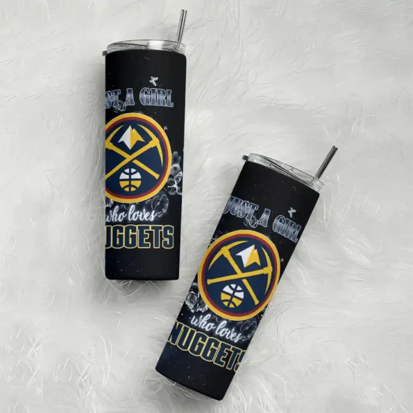 personalized denver nuggets rose romance blue black skinny tumbler top rated.webp