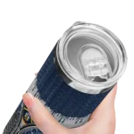 personalized denver nuggets sparkle drip blue skinny tumbler best selling 1.webp