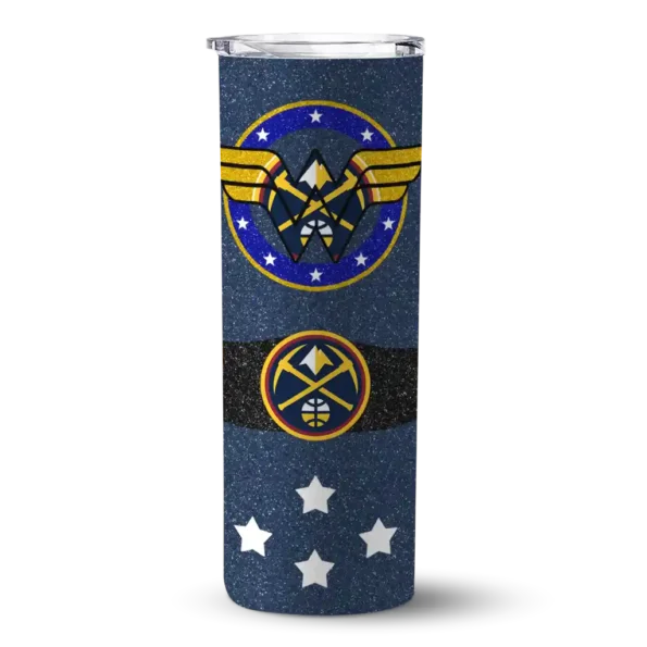 personalized denver nuggets star cluster blue skinny tumbler best selling 1.webp