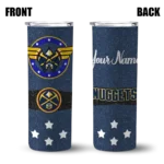 personalized denver nuggets star cluster blue skinny tumbler best selling 1.webp