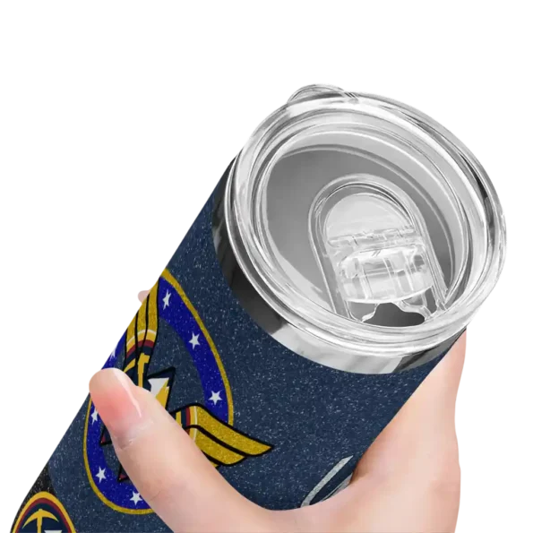 personalized denver nuggets star cluster blue skinny tumbler high quality.webp