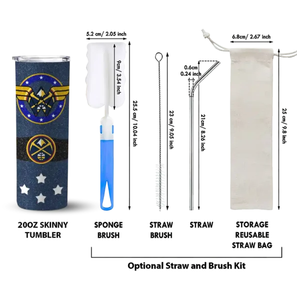 personalized denver nuggets star cluster blue skinny tumbler new arrival.webp