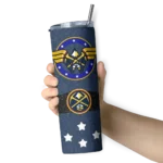 personalized denver nuggets star cluster blue skinny tumbler best selling 1.webp