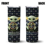 personalized denver nuggets yoda cozy blue black skinny tumbler best selling 1.webp