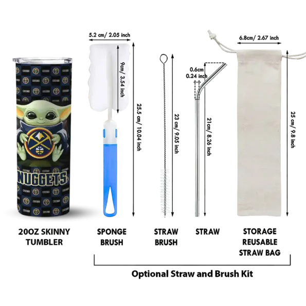 personalized denver nuggets yoda cozy blue black skinny tumbler new arrival.webp