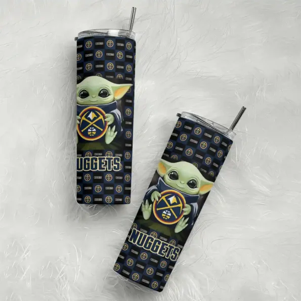personalized denver nuggets yoda cozy blue black skinny tumbler top rated.webp