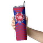 personalized detroit pistons camo texture red skinny tumbler best selling 1.webp