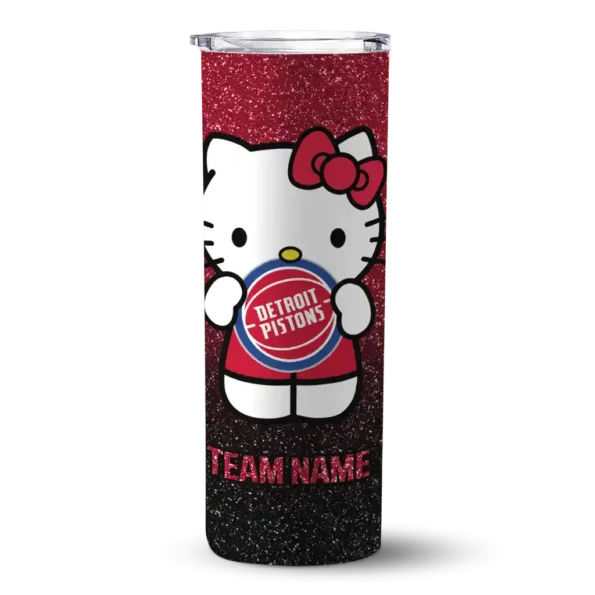personalized detroit pistons hello kitty red black skinny tumbler best selling 1.webp