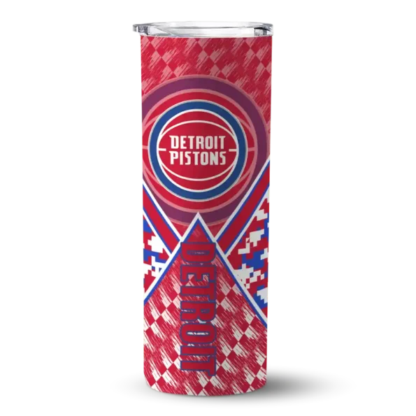 personalized detroit pistons monogram burst red white skinny tumbler best selling 1.webp