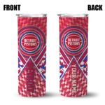personalized detroit pistons monogram burst red white skinny tumbler best selling 1.webp