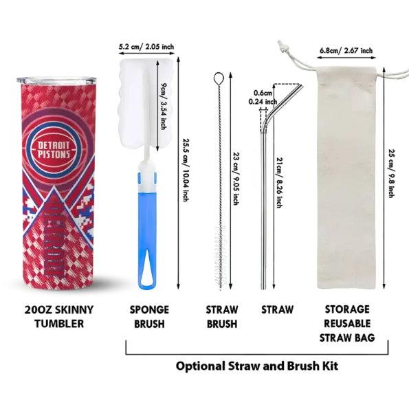personalized detroit pistons monogram burst red white skinny tumbler new arrival.webp