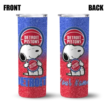 personalized detroit pistons snoopy attitude red skinny tumbler fashion forward.webp