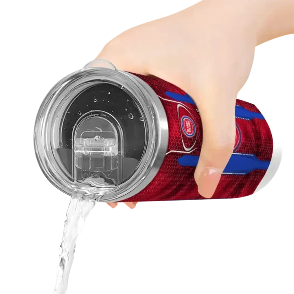 personalized detroit pistons stacked diamond red skinny tumbler latest model.webp