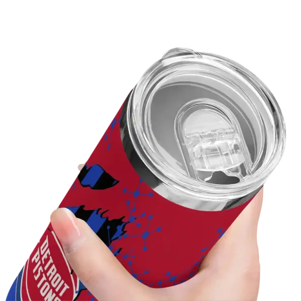 personalized detroit pistons star pop red black skinny tumbler high quality.webp
