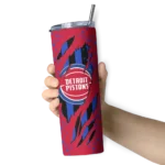 personalized detroit pistons star pop red black skinny tumbler best selling 1.webp