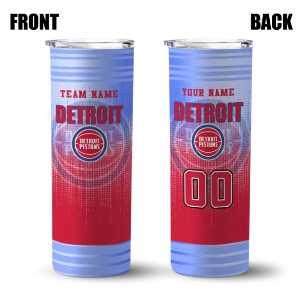 personalized detroit pistons swirl texture red skinny tumbler fashion forward.webp