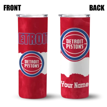 personalized detroit pistons torn band red white skinny tumbler fashion forward.webp