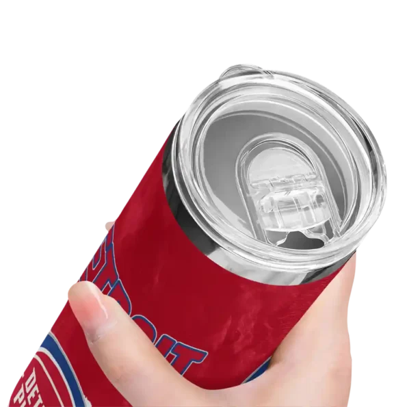 personalized detroit pistons torn band red white skinny tumbler high quality.webp