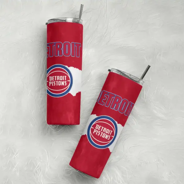 personalized detroit pistons torn band red white skinny tumbler top rated.webp