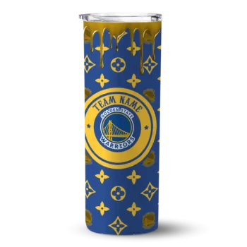 personalized golden state warriors camo streak blue skinny tumbler best selling 1.webp