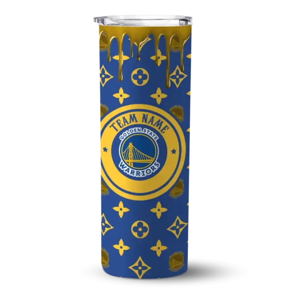 personalized golden state warriors camo streak blue skinny tumbler best selling 1.webp