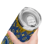 personalized golden state warriors camo streak blue skinny tumbler best selling 1.webp