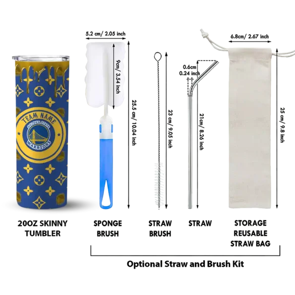 personalized golden state warriors camo streak blue skinny tumbler new arrival.webp