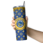 personalized golden state warriors camo streak blue skinny tumbler best selling 1.webp