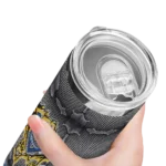 personalized golden state warriors chevron v blue gray skinny tumbler best selling 1.webp