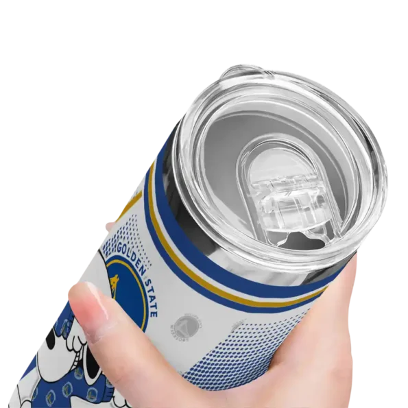 personalized golden state warriors snoopy dog blue white skinny tumbler high quality 1.webp