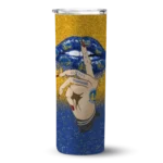 personalized golden state warriors sparkle lips blue skinny tumbler best selling 1.webp
