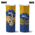 personalized golden state warriors sparkle lips blue skinny tumbler best selling 1.webp